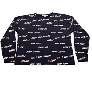 Grayson Threads Valentine’s Theme Navy Sleep Sweatshirt, Size S, NWT‎